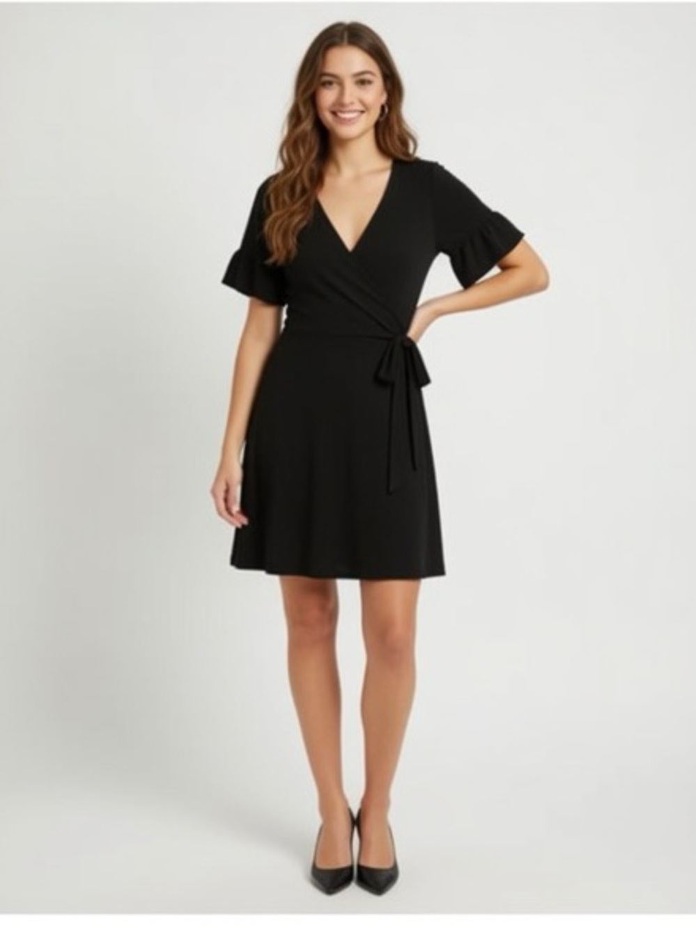 Ayla Women’s Black Flowy Tie Dress Size Medium